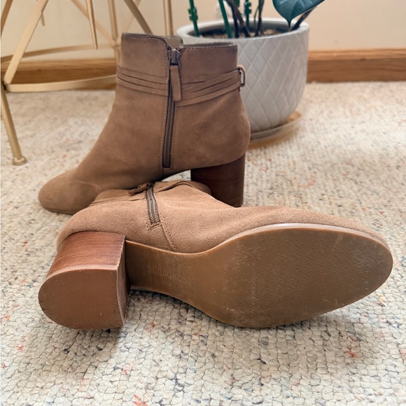 Women's Tan Suede Ankle Boots - Picture 8 of 8